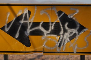 I captured this picture of graffiti in La Mesa after watching a kids baseball game.