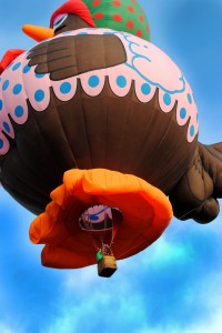 Albuquerque International Balloon Fiesta is the world's largest  ballon festival. Guest from all over the world come to the event that fill up the sky with color and well.. chickens. 