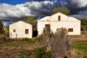 Two abandoned buildings in Hatch, N.M.