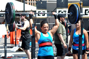 Georgette Reyes Pabellon weightlifting at the Desert Games CrossFit competition.