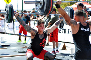 The Get Lifted team doing snatches at the Desert Games.