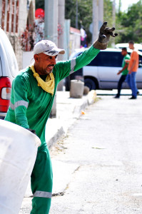 Jose Sanchez collects garbage from people's homes in Ciudad Juárez.