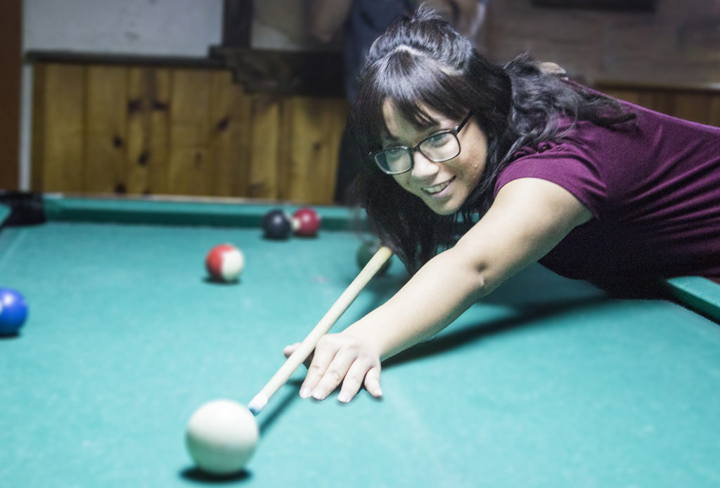 Shooting Pool in the Plaza